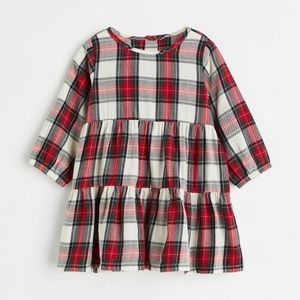 H&M 3t plaid a line dress nwt
